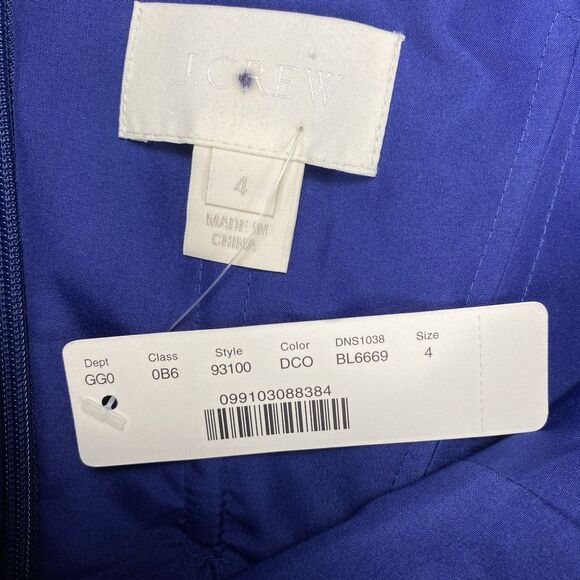 J Crew Heidi Dress Size 4 100% Silk Chiffon A-line V Neck Style 93100 - Picture 6 of 16